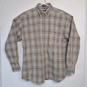 Gant Salty Dog Mens Tartan Linen Blend Long Sleeve Shirt Button Up Size 16 34-35